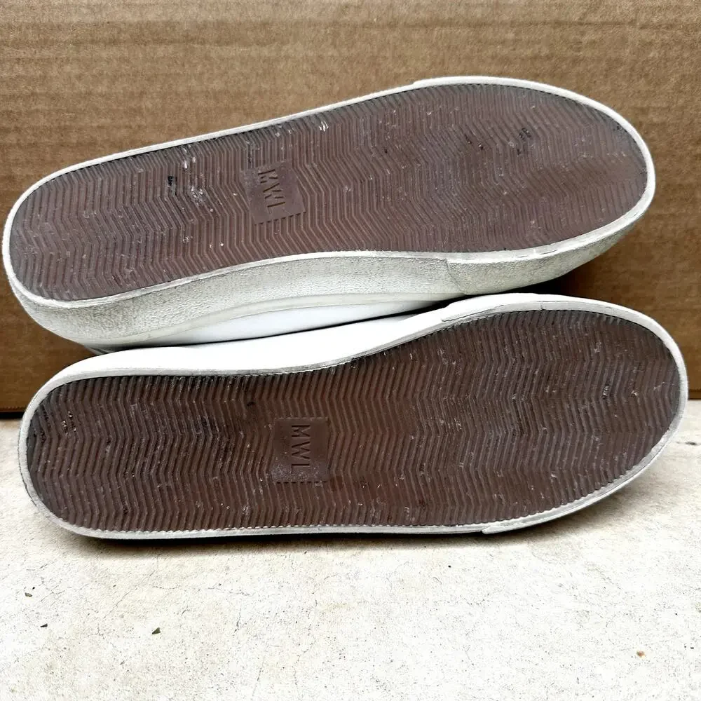 Madewell Sidewalk Low-Top Sneakers in Leather Wave Edition White W10 M8.5